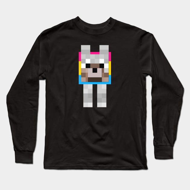 Minecraft Wolf Pansexual Pride Collar Long Sleeve T-Shirt by hannahjgb